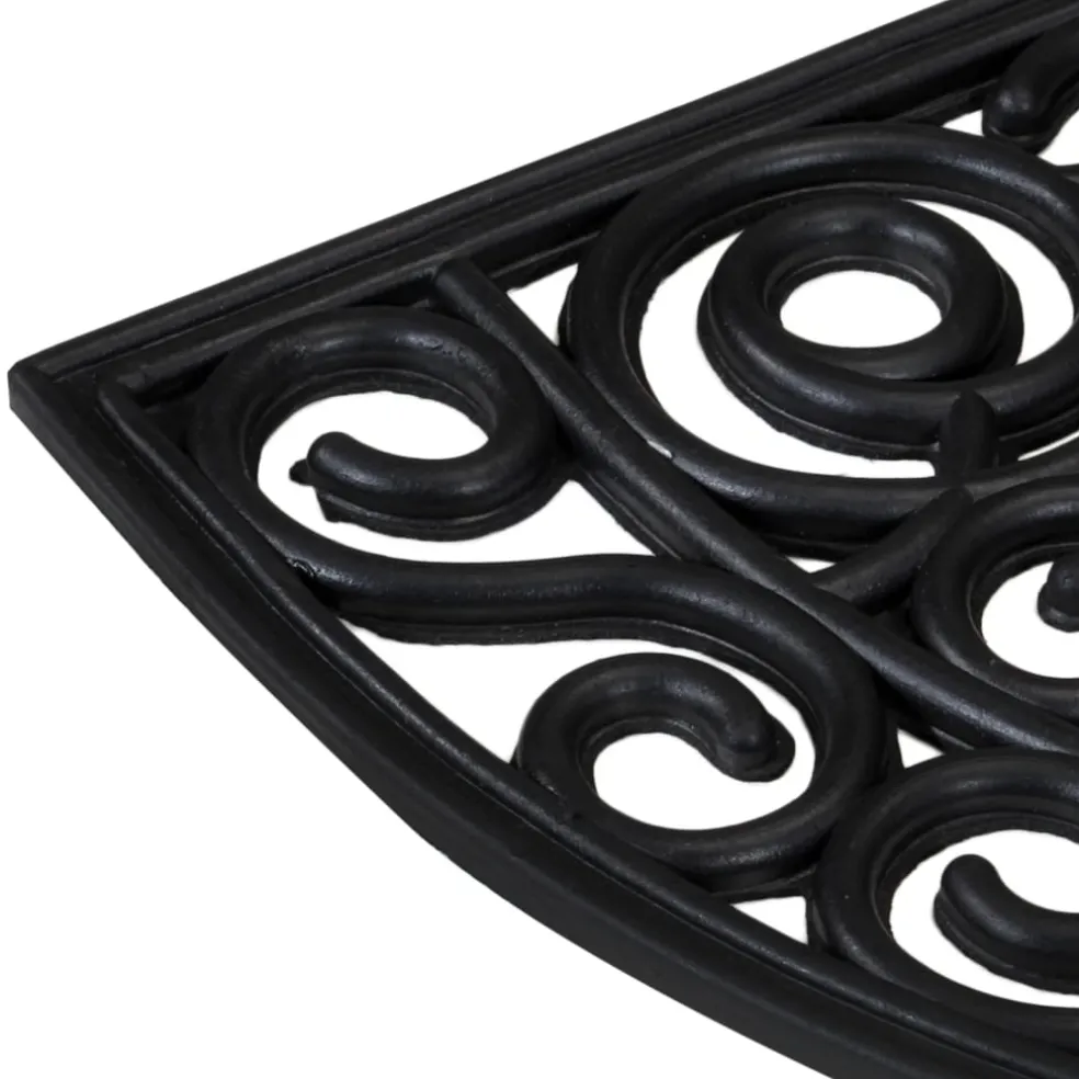 vidaXL Deurmat halfrond 45x75 cm rubber
