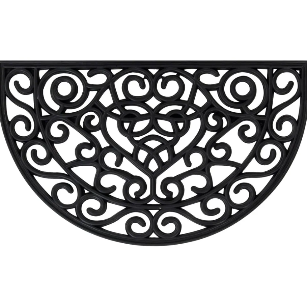 vidaXL Deurmat halfrond 45x75 cm rubber