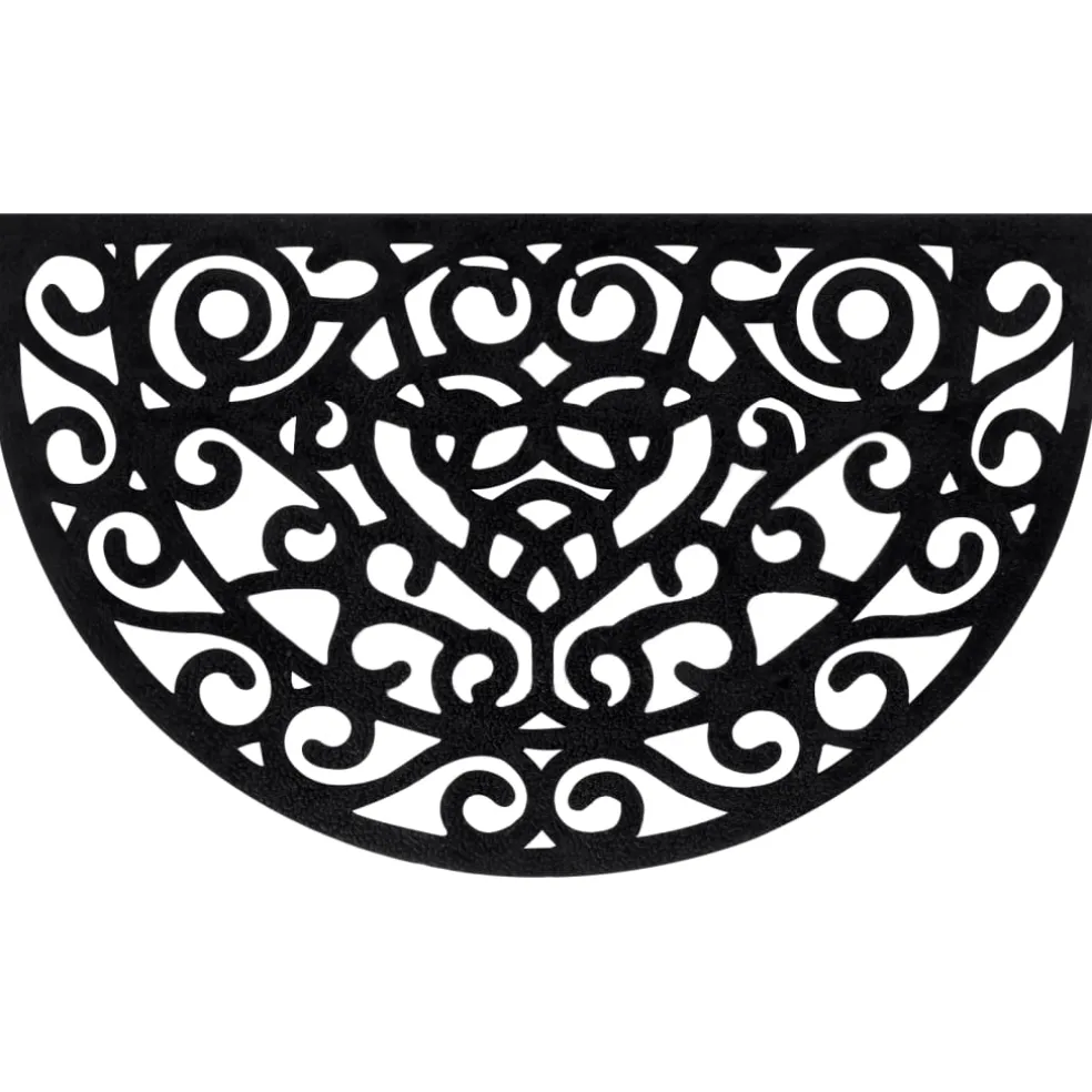 vidaXL Deurmat halfrond 45x75 cm rubber