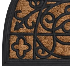 vidaXL Deurmat halfrond 45x75 cm rubber en kokosvezel