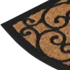 vidaXL Deurmat halfrond 45x75 cm rubber en kokosvezel
