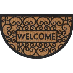 vidaXL Deurmat halfrond 45x75 cm rubber en kokosvezel
