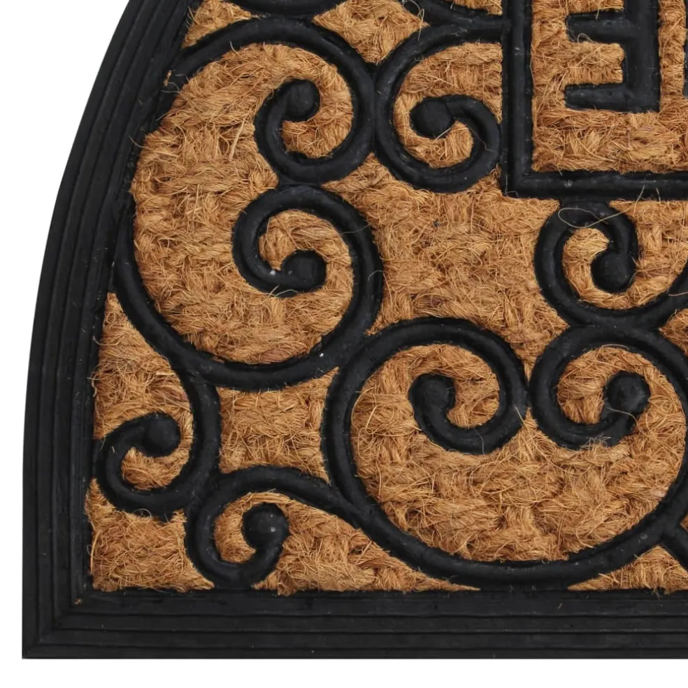 vidaXL Deurmat halfrond 45x75 cm rubber en kokosvezel