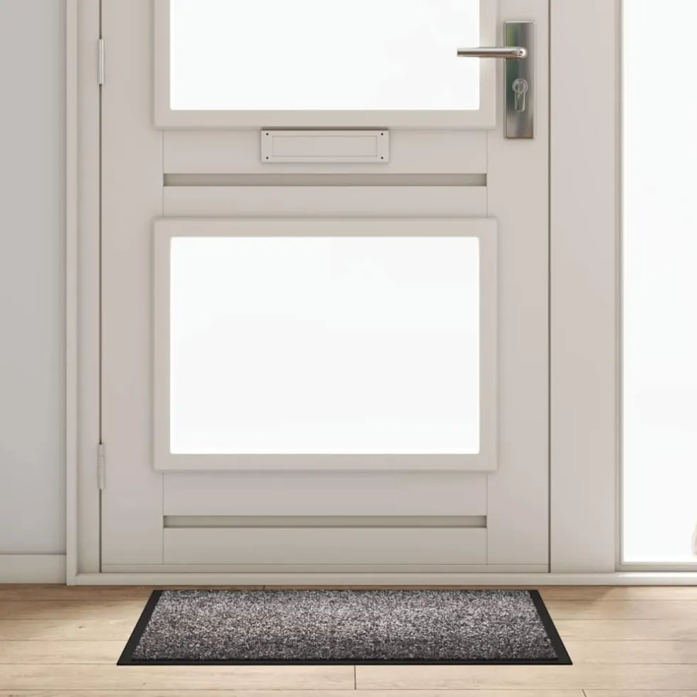 vidaXL Deurmat Lichtgrijs 60 x 80 x 1.2 cm Teddy Stof