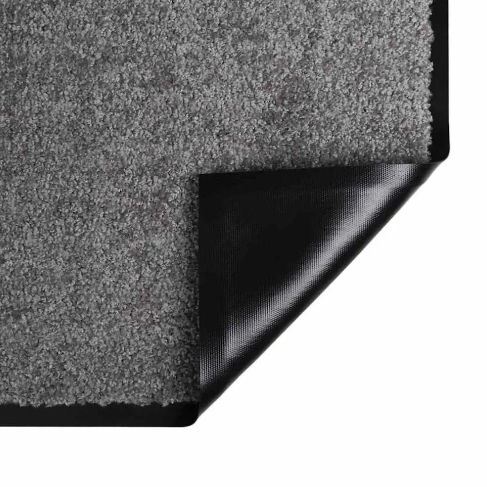 vidaXL Deurmat Lichtgrijs 60 x 80 x 1.2 cm Teddy Stof