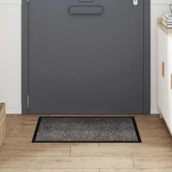 vidaXL Deurmat Lichtgrijs 60 x 80 x 1.2 cm Teddy Stof