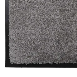 vidaXL Deurmat Lichtgrijs 60 x 80 x 1.2 cm Teddy Stof