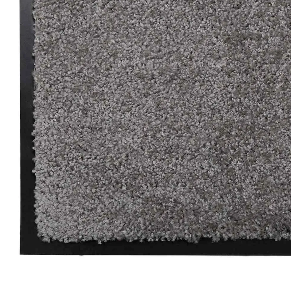 vidaXL Deurmat Lichtgrijs 60 x 80 x 1.2 cm Teddy Stof