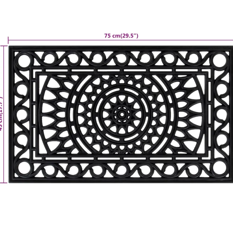 vidaXL Deurmat rechthoekig 45x75 cm rubber