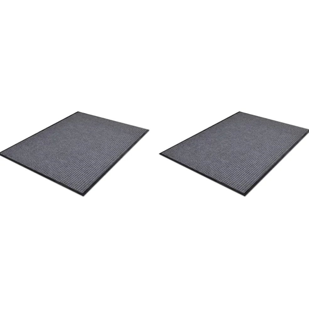 vidaXL Deurmatten 2 st 90x60 cm PVC grijs