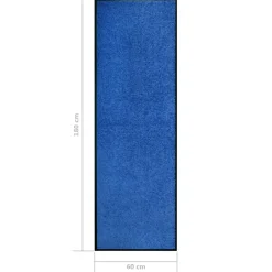 vidaXL Deurmat wasbaar 60x180 cm blauw