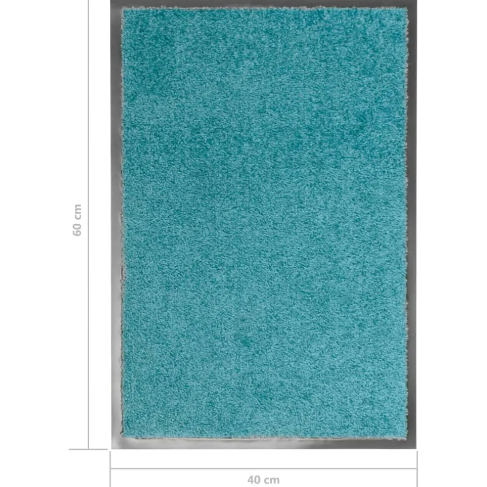 vidaXL Deurmat wasbaar 40x60 cm cyaan