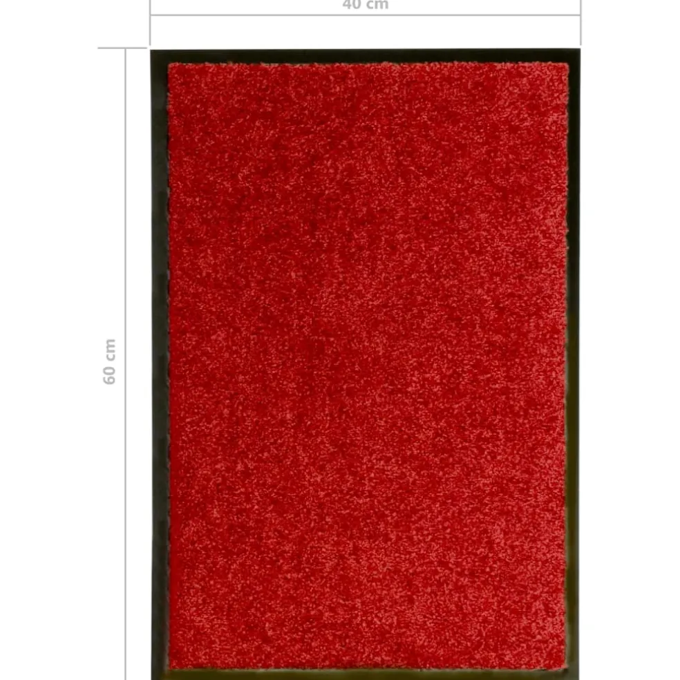 vidaXL Deurmat wasbaar 40x60 cm rood