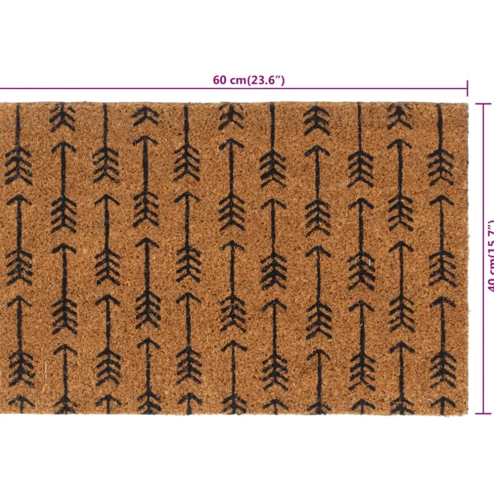 vidaXL Deurmat 40x60 cm getufte kokosvezel naturel