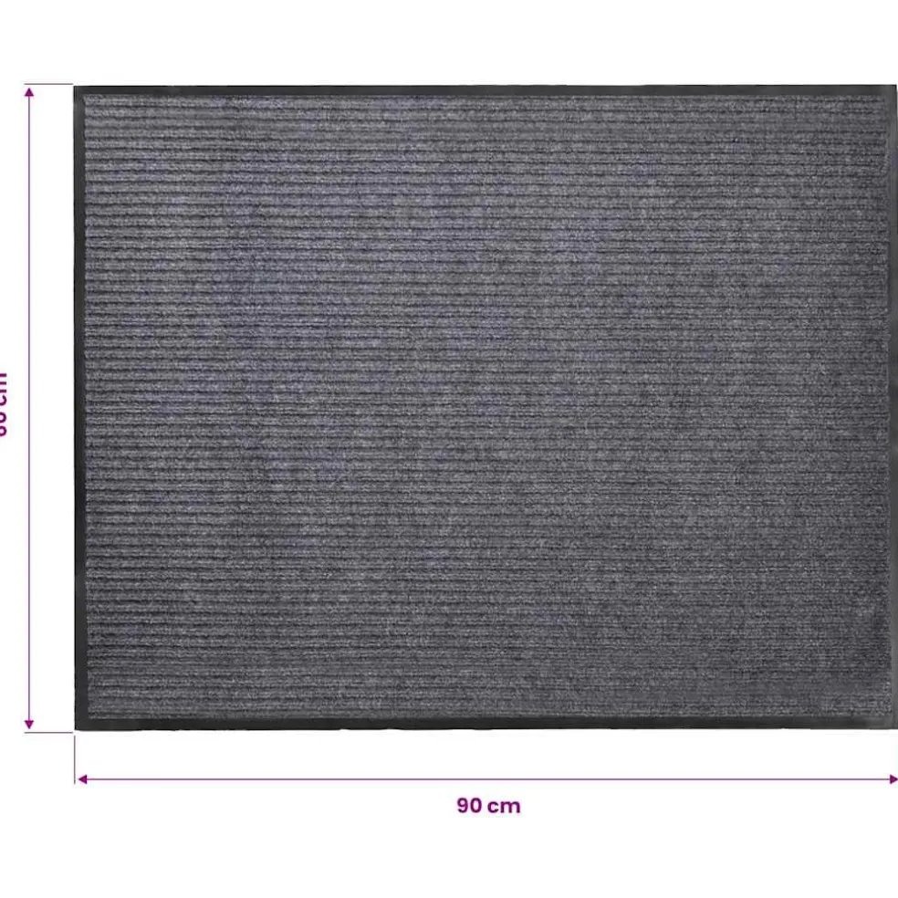 vidaXL Deurmat 90x60 cm PVC grijs