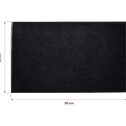 vidaXL Deurmat 90x60 cm PVC zwart