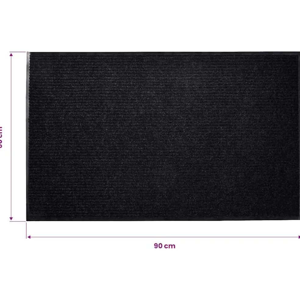 vidaXL Deurmat 90x60 cm PVC zwart