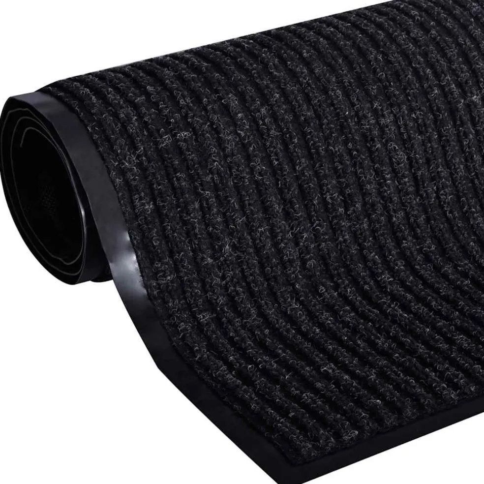 vidaXL Deurmat 90x60 cm PVC zwart