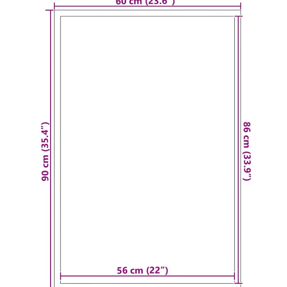 vidaXL Deurmat Zwart 60 x 90 cm Polypropyleen