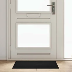 vidaXL Deurmat Zwart 60 x 80 x 1.2 cm Teddy Stof