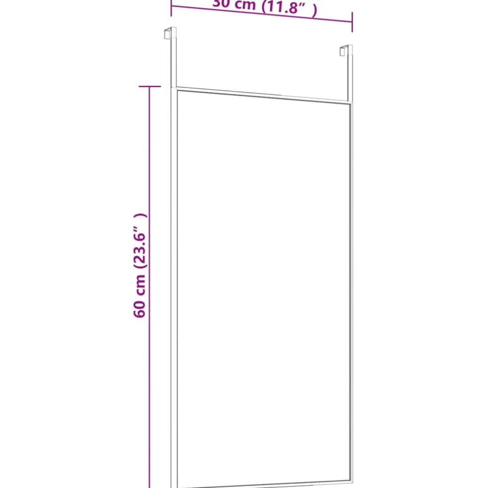 vidaXL Deurspiegel 30x60 cm glas en aluminium zwart