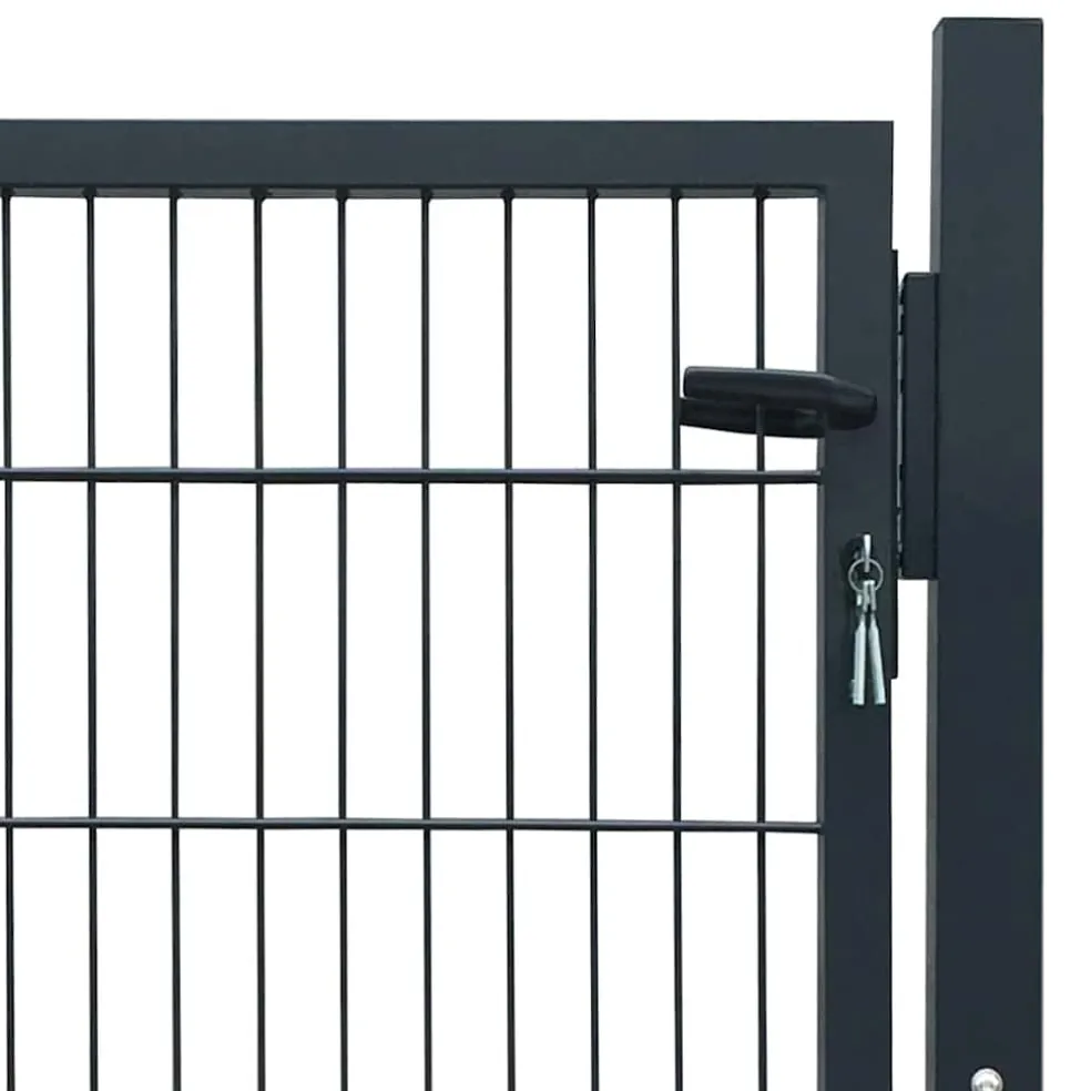 vidaXL 2D Hekpoort (Enkel) Antracietgrijs 100x80 cm