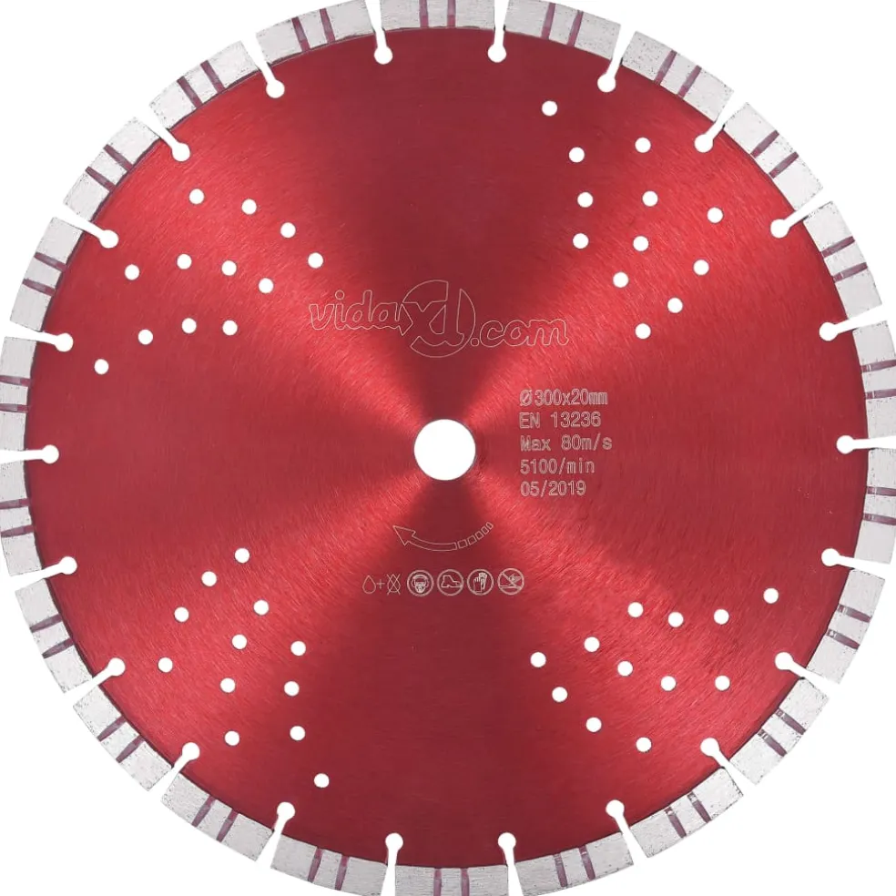 vidaXL Diamantzaagblad met turbo en gaten 300 mm staal