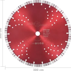 vidaXL Diamantzaagblad met turbo en gaten 300 mm staal