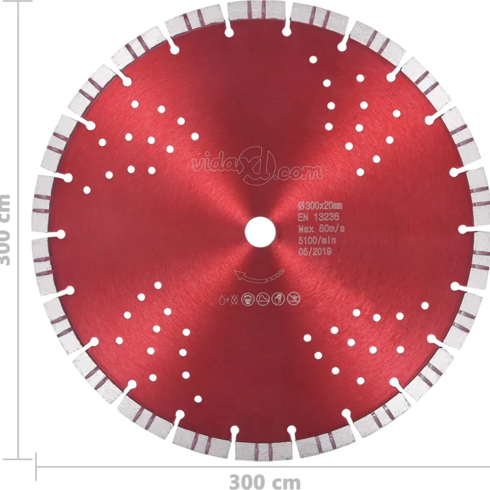 vidaXL Diamantzaagblad met turbo en gaten 300 mm staal