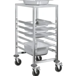 vidaXL Dienbladenwagen met 6 GN-bakken 39x55x87 cm roestvrij staal