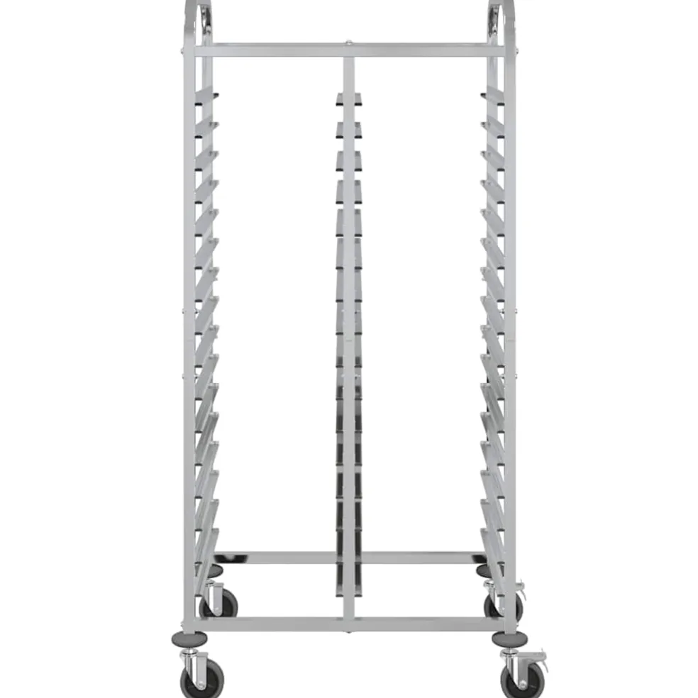 vidaXL Dienbladenwagen met 32 GN-bakken 75x55x162,5 cm roestvrij staal