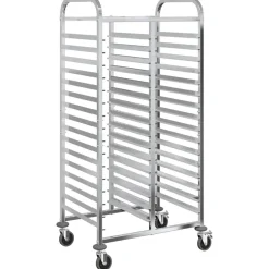 vidaXL Dienbladenwagen met 32 GN-bakken 75x55x162,5 cm roestvrij staal