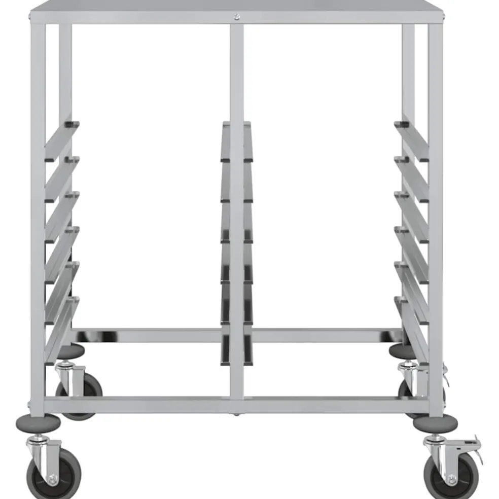 vidaXL Dienbladenwagen met 12 GN-bakken 75x55x87 cm roestvrij staal