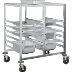 vidaXL Dienbladenwagen met 12 GN-bakken 75x55x87 cm roestvrij staal
