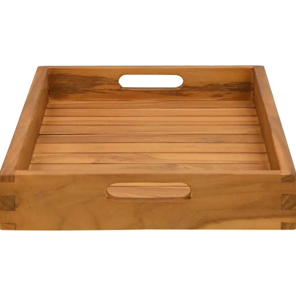 vidaXL Dienblad 60x35 cm massief teakhout