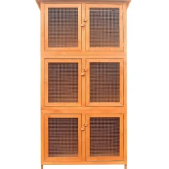 vidaXL Dierenhok 6 kamers hout
