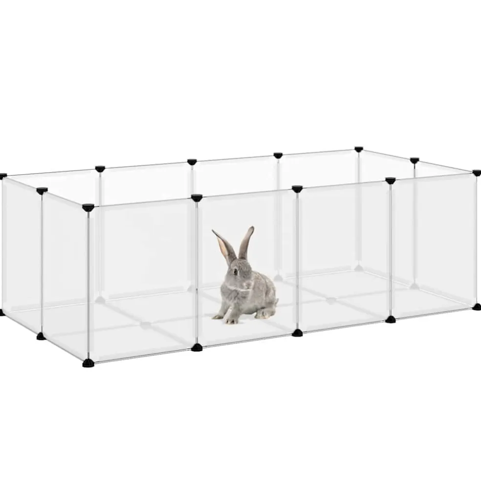 vidaXL Dierenhok klein 144x74x46,5 cm polypropeen en staal transparant