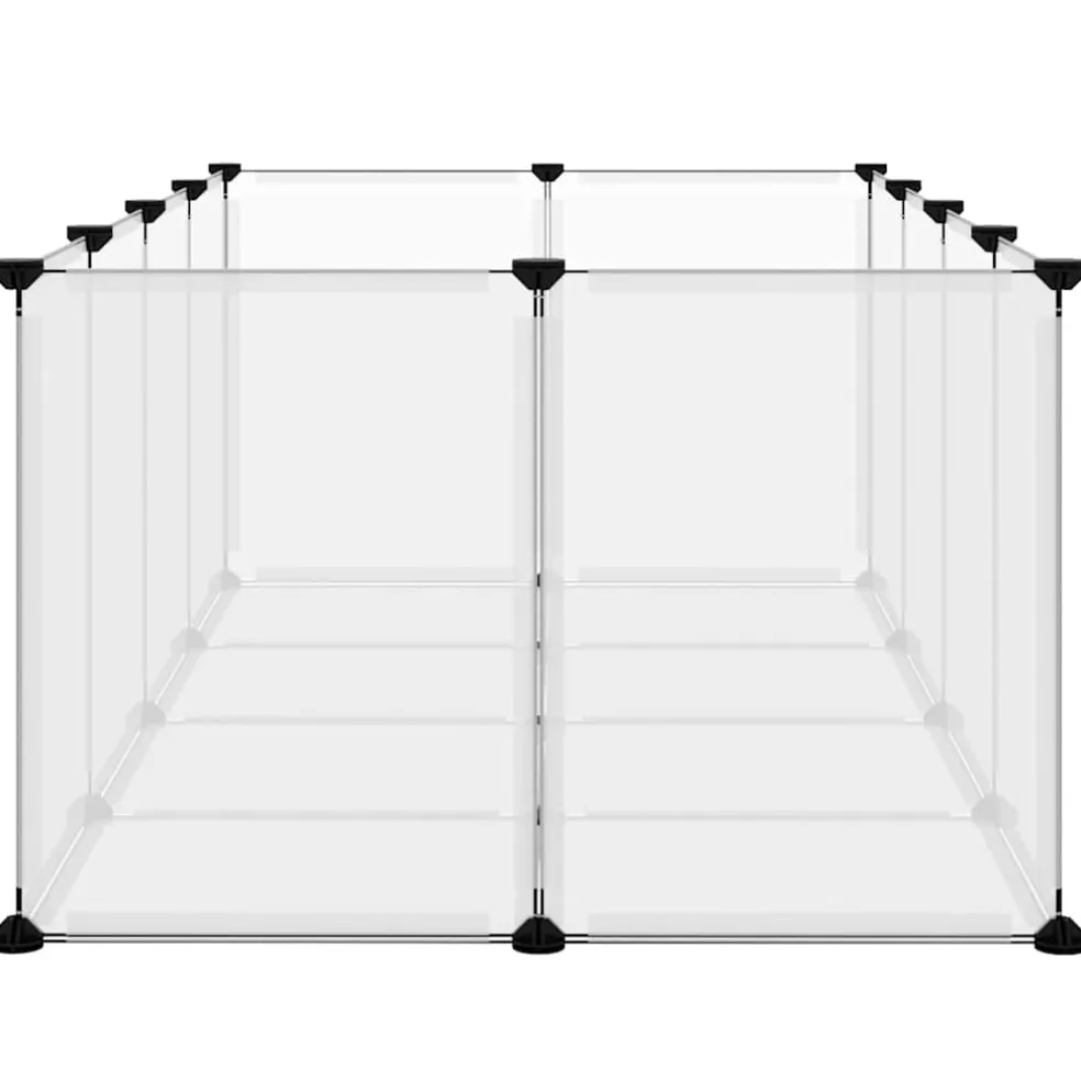 vidaXL Dierenhok klein 144x74x46,5 cm polypropeen en staal transparant