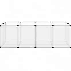 vidaXL Dierenhok klein 144x74x46,5 cm polypropeen en staal transparant