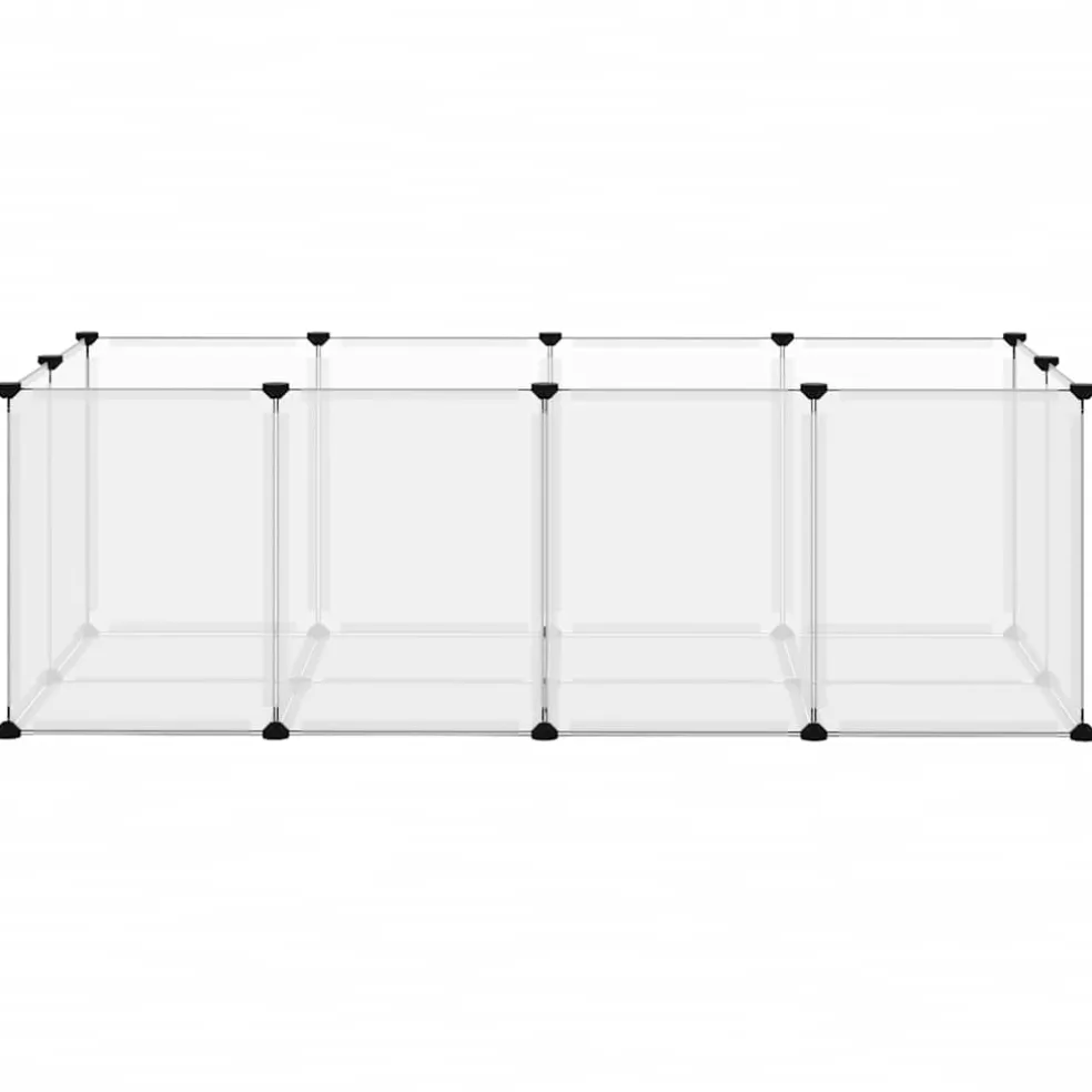 vidaXL Dierenhok klein 144x74x46,5 cm polypropeen en staal transparant