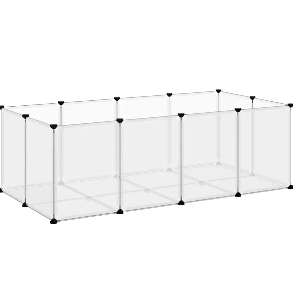 vidaXL Dierenhok klein 144x74x46,5 cm polypropeen en staal transparant