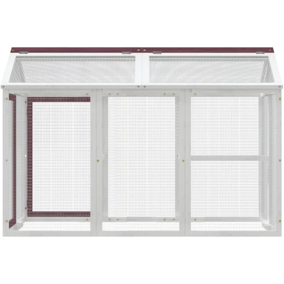 vidaXL Dierenren 141x94x104 cm massief grenenhout mokkakleurig