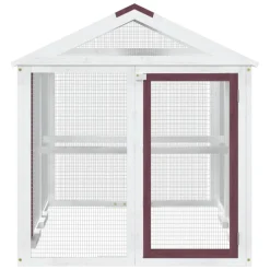 vidaXL Dierenren 141x94x104 cm massief grenenhout mokkakleurig