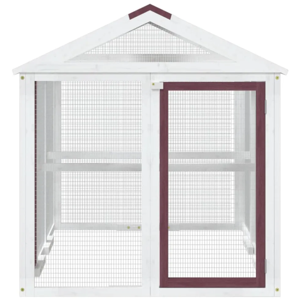 vidaXL Dierenren 141x94x104 cm massief grenenhout mokkakleurig