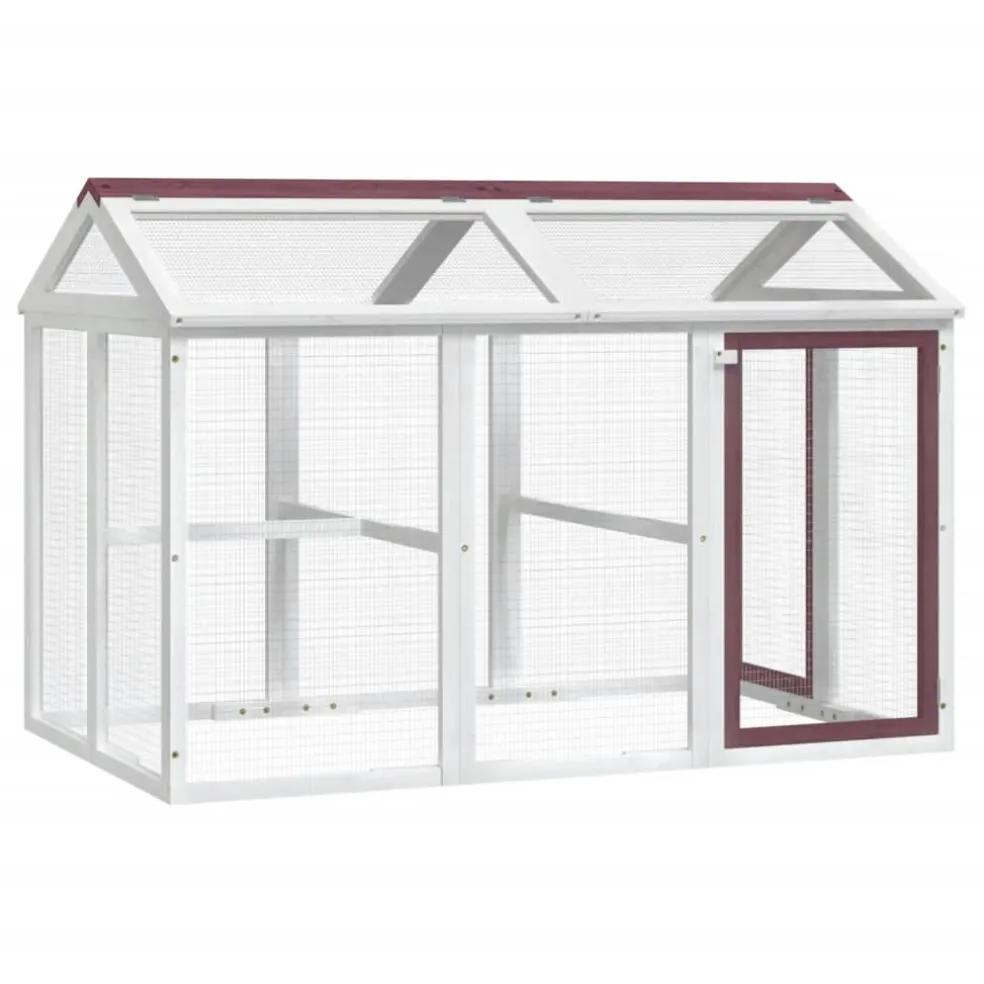 vidaXL Dierenren 141x94x104 cm massief grenenhout mokkakleurig
