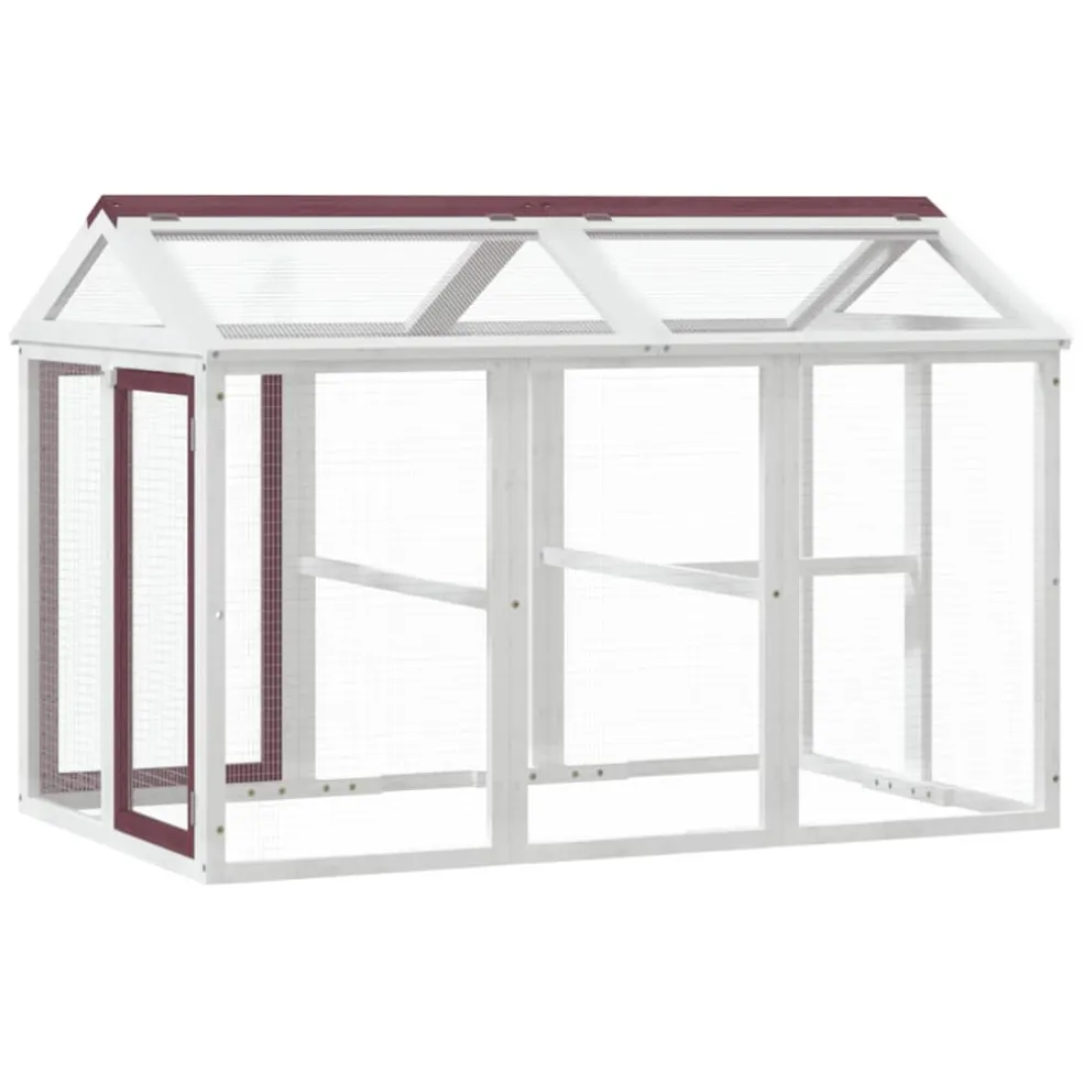 vidaXL Dierenren 141x94x104 cm massief grenenhout mokkakleurig