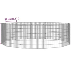 vidaXL Dierenverblijf 12 panelen 54x60 cm gegalvaniseerd ijzer