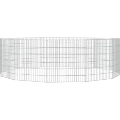 vidaXL Dierenverblijf 12 panelen 54x60 cm gegalvaniseerd ijzer