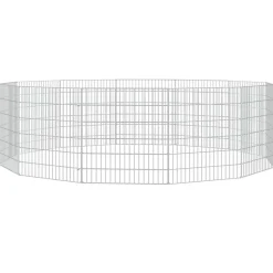 vidaXL Dierenverblijf 12 panelen 54x60 cm gegalvaniseerd ijzer
