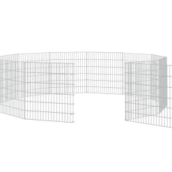 vidaXL Dierenverblijf 12 panelen 54x60 cm gegalvaniseerd ijzer